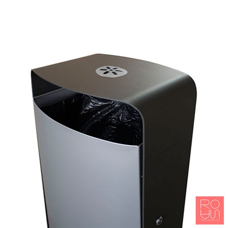 Paperera urbana amb llistons de fusta model Màlaga